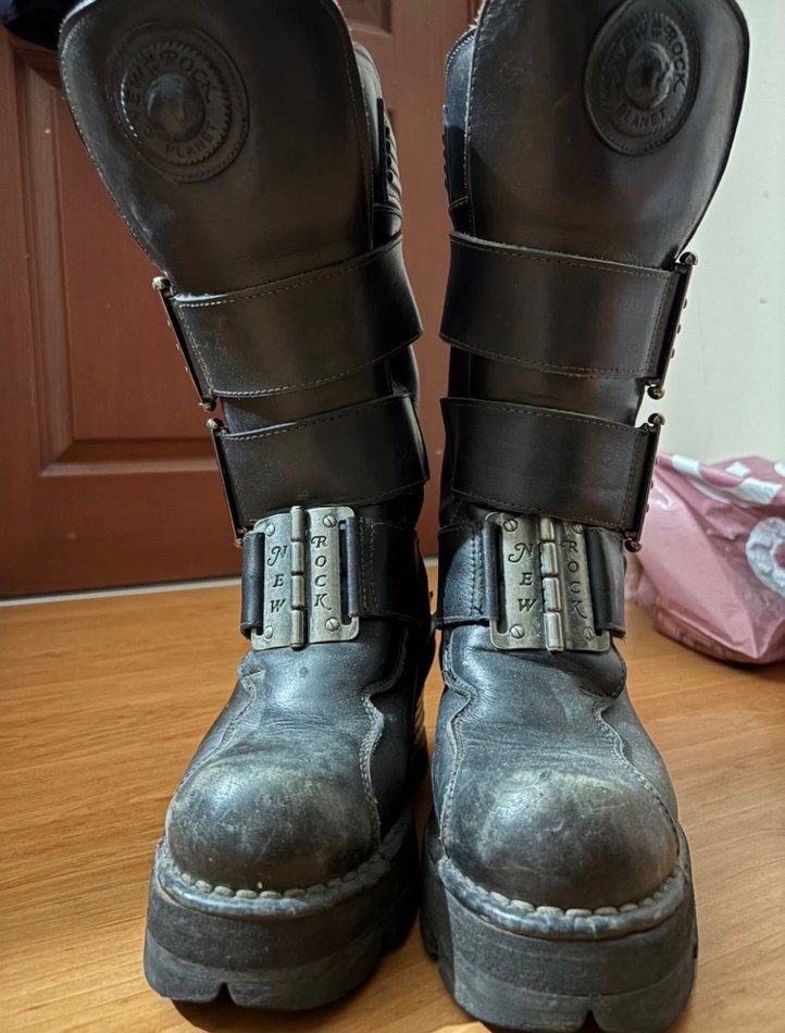 Kadın Siyah new rock Deri Gotik Platform Topuklu Botlar - Görsel 2