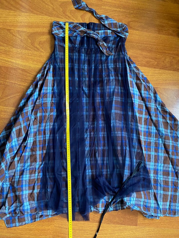 Derishow elbise Mavi Bağlamalı Uzun Bohem elbise - Görsel 4