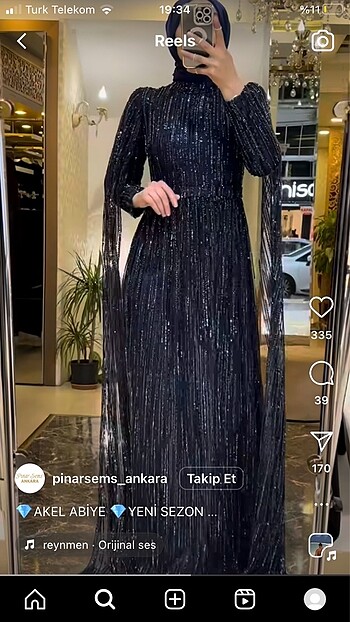 Pınar Şems tesettür abiye akel elbise