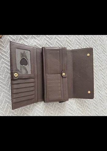 Vakko orjinal Kahverengi Deri Kadın El Cüzdanı - Görsel 2