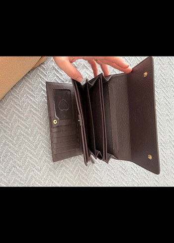 Vakko orjinal Kahverengi Deri Kadın El Cüzdanı - Görsel 3