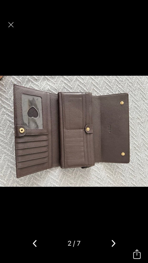 Vakko orjinal Kahverengi Deri Kadın El Cüzdanı - Görsel 2