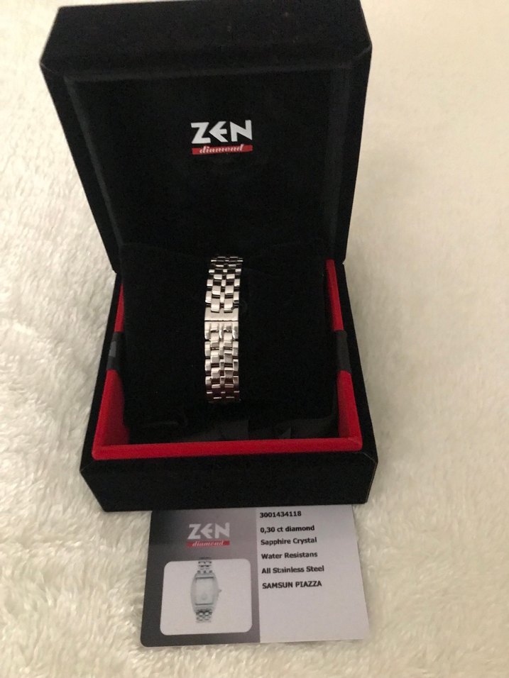 Zen pırlanta Beyaz Sedef Kristal safir cam Kadın Saat - Görsel 2