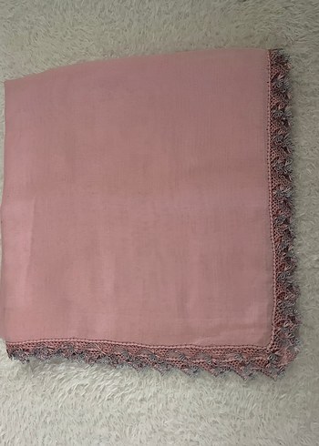 İğne oyası Detaylı Pudra Pembe Kadın Eşerp&Yazma&Tülbent - Görsel 2