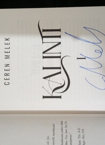  Ceren Melek kalıntı 1 ciltli kitap imzalı