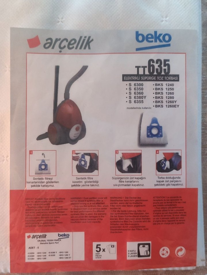 Arçelik Beko Süpürge Toz Torbası - Görsel 3
