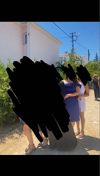 Diğer Mavi saten abiye elbise