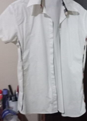 Beyaz yazlik gömlek - Görsel 6