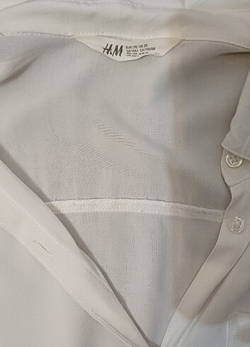 s Beden H&m 14+ yaş beyaz kısa gömlek