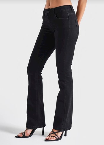 xl Beden siyah Renk siyah bootcut flared low waist jean