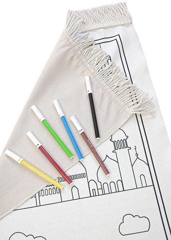 Renkli Pamuklu Boyamalı Çocuk Seccadesi - Görsel 3