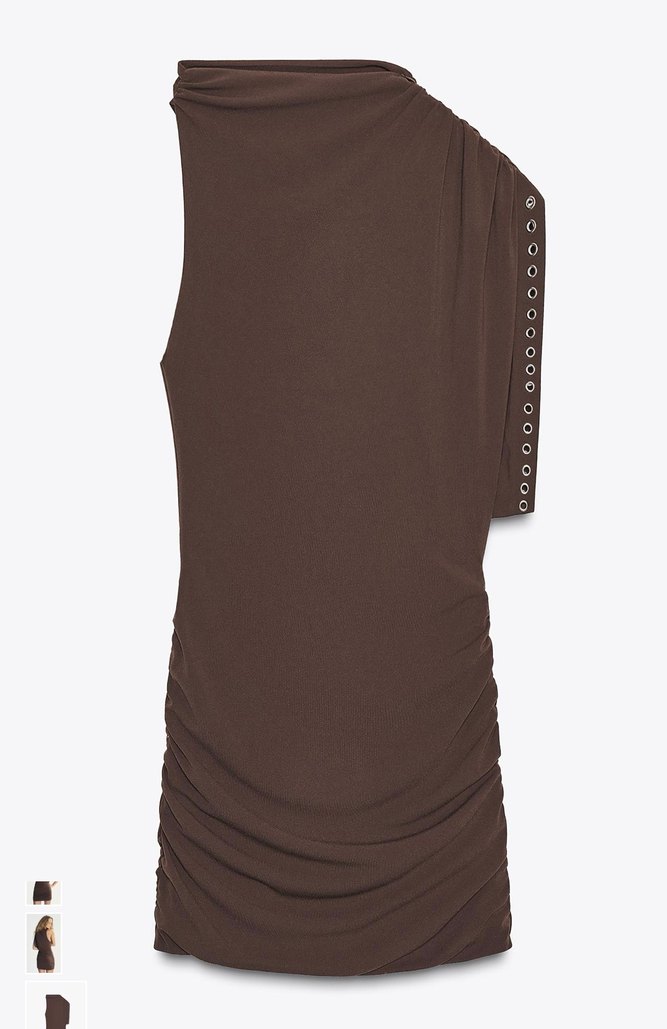 Zara Asimetrik Kahve Kısa Elbise - Görsel 2