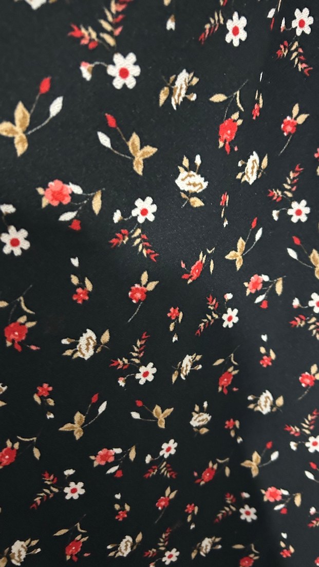 Çiçek Desenli Midi Elbise, Düğmeli, Kayık Yaka - Görsel 3