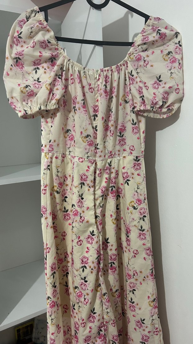 Çiçekli Midi Elbise - Görsel 5