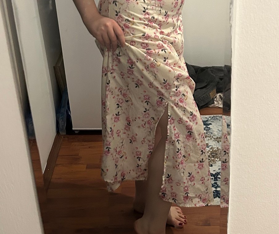 Çiçekli Midi Elbise - Görsel 3