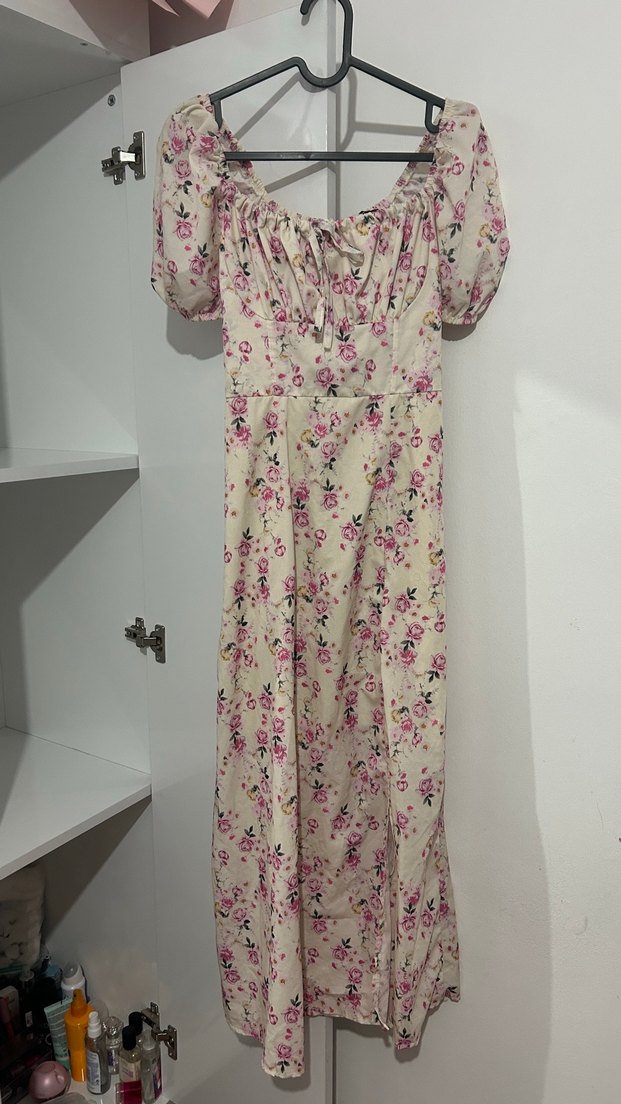 Çiçekli Midi Elbise - Görsel 4