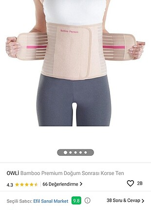 Owli bamboo premium doğum sonrası korse ten rengi M/L beden