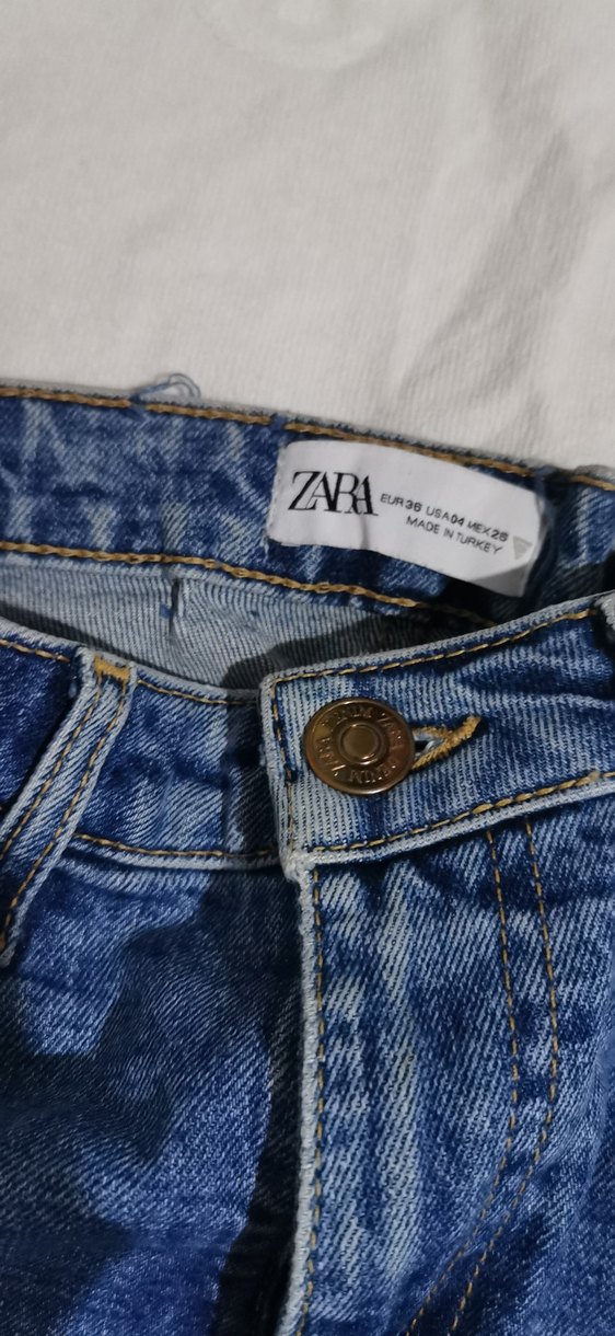 Zara Kadın Mavi Denim Regular Fit Jean - Görsel 5