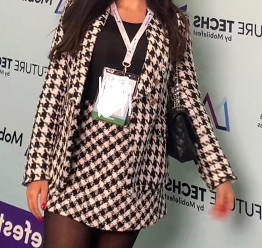 s Beden siyah Renk Zara Blazer ceket ve etek takım
