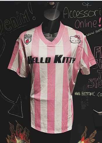 Kadın Pembe Çizgili Hello Kitty forma