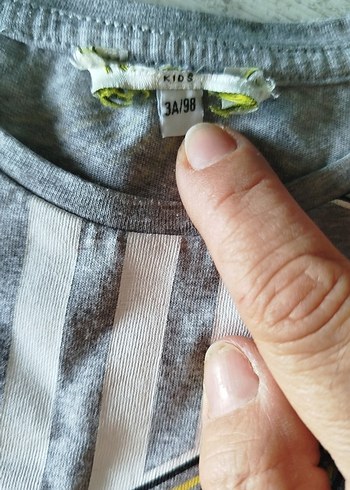 4 Yaş Beden Kız Çocuk KENZO ORGİNAL Baskılı Gri Kısa Kollu Tişört