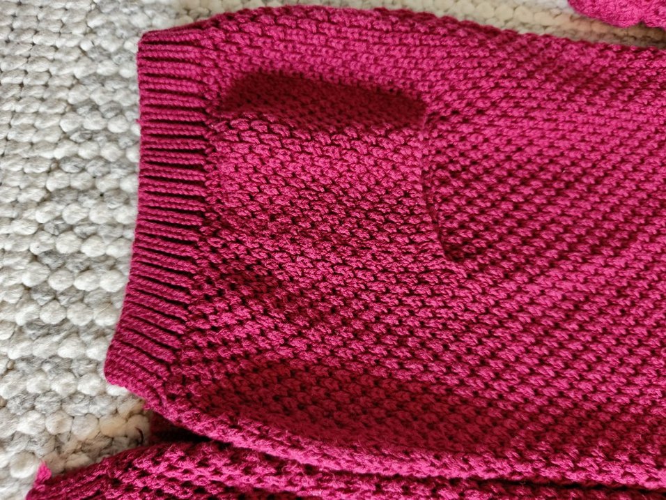 Bordo Triko kısa kolu hırka — görsel 3/5