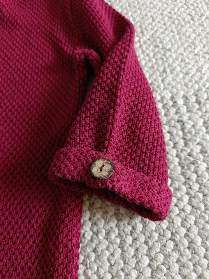 Bordo Triko kısa kolu hırka — görsel 4/5