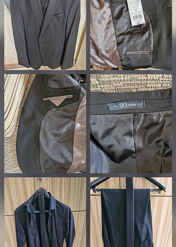 Siyah slim Fit Erkek Takım Elbise SÜVARİ marka