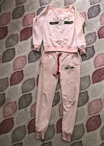 Kız Çocuk Pembe Pamuklu Eşofman Takımı