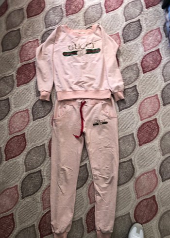 Kız Çocuk Pembe Pamuklu Eşofman Takımı