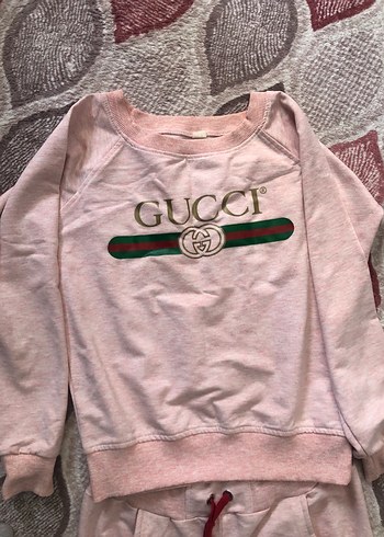 13-14 Yaş Beden pembe Renk Kız Çocuk Pembe Pamuklu Eşofman Takımı