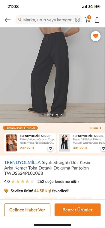 trendyol milla wide leg siyah kumaş pantolon
