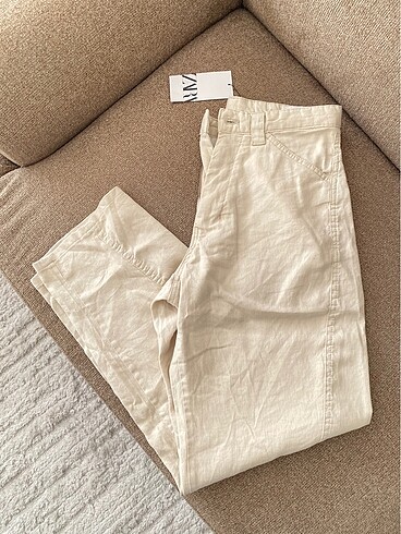 Zara Asimetrik Kesimli Keten Pantolon