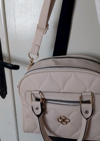 Beyaz Deri Tokalı Kadın Çanta - Görsel 2