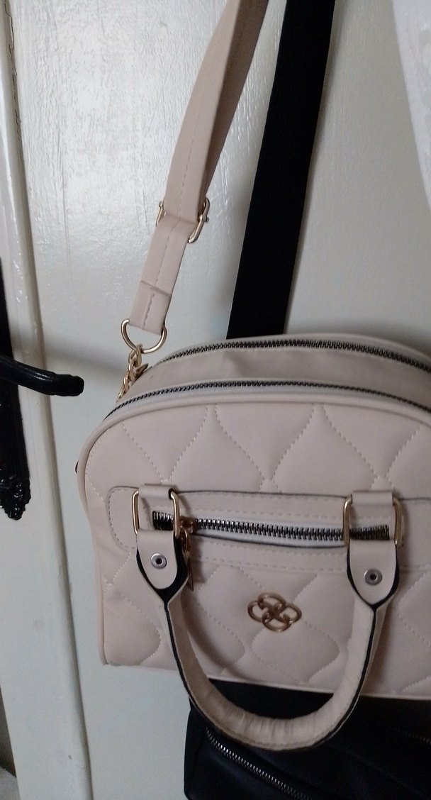 Beyaz Deri Tokalı Kadın Çanta - Görsel 2