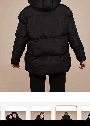 Siyah Midi Street Style Kadın Kışlık Mont - Görsel 4