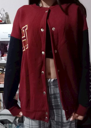 Bordo Uzun Kollu Düğmeli Kadın Ceket - Görsel 2