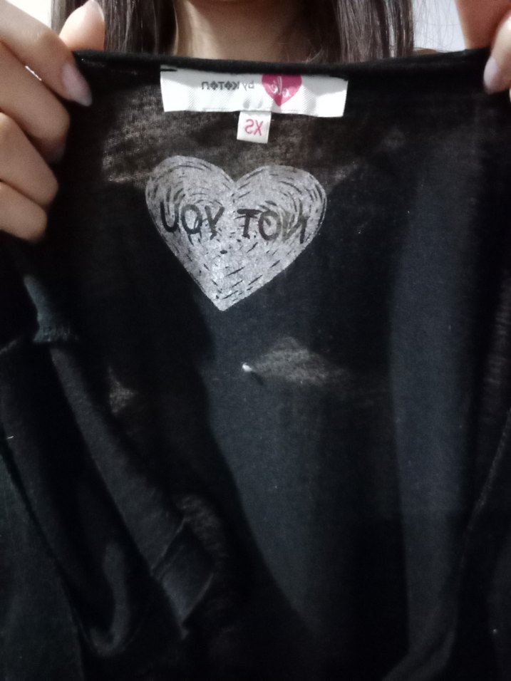 Siyah V Yaka tişört - Görsel 5