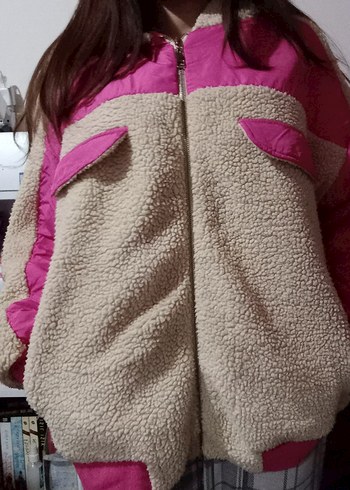 Pembe Kürklü Kadın Kışlık Ceket - Görsel 2