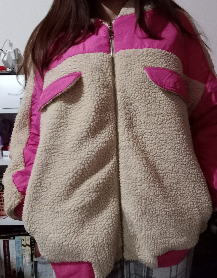 Pembe Kürklü Kadın Kışlık Ceket - Görsel 2