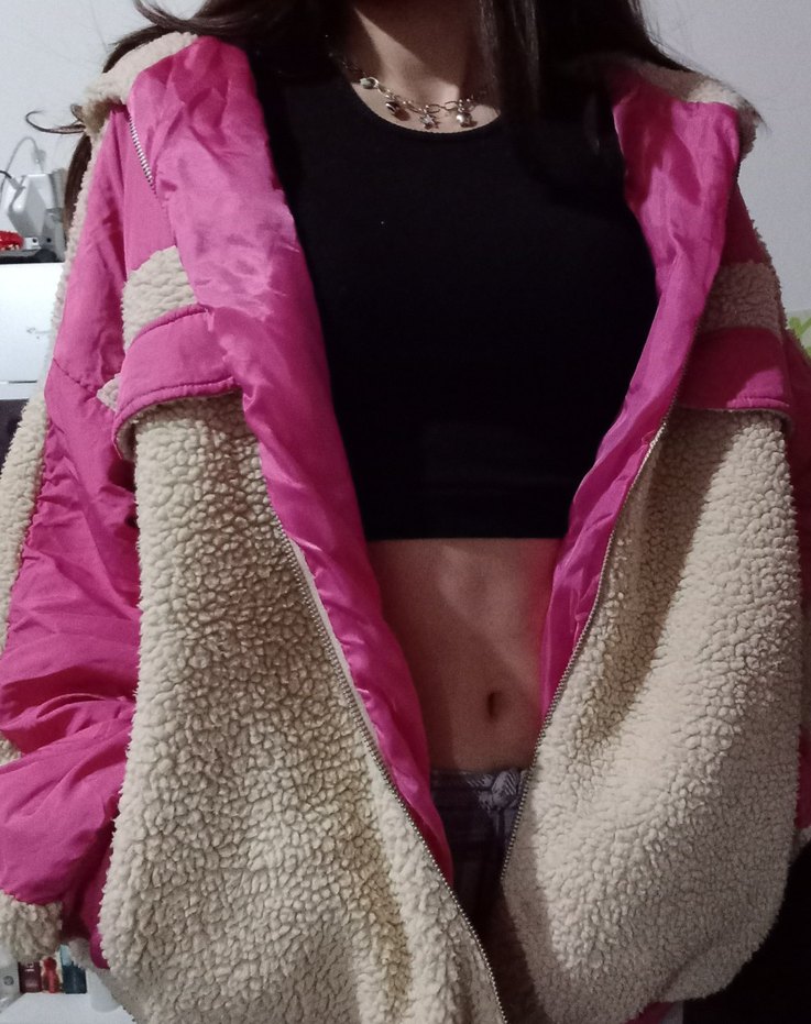 Pembe Kürklü Kadın Kışlık Ceket - Görsel 3