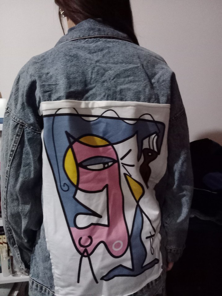 Düğmeli Kadın Denim Kot Ceket Midi Boy - Görsel 2