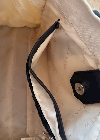 Beyaz Siyah Detaylı Kadın Omuz Çantası - Görsel 7