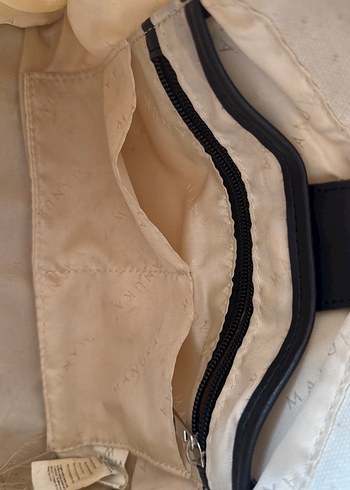 Beyaz Siyah Detaylı Kadın Omuz Çantası - Görsel 9