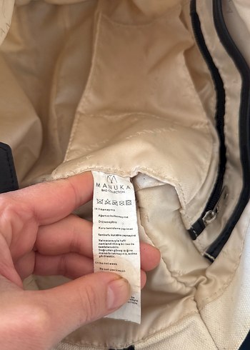 Beyaz Siyah Detaylı Kadın Omuz Çantası - Görsel 10