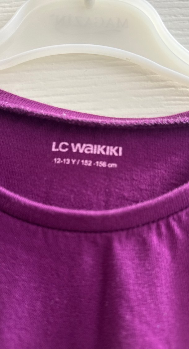 Mor Uzun Kollu Basic Kadın Tişört - Görsel 3