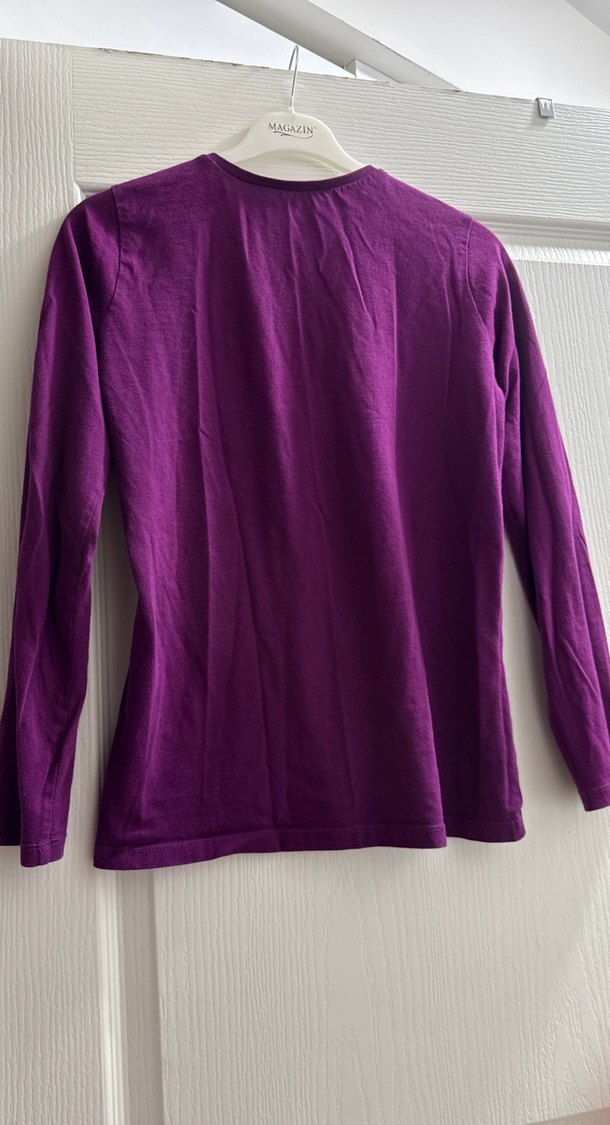 Mor Uzun Kollu Basic Kadın Tişört - Görsel 5