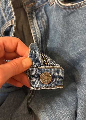 Kadın Mavi Rahat Kesim Midi Denim Jean - Görsel 8