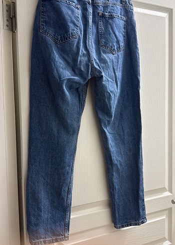 Kadın Mavi Rahat Kesim Midi Denim Jean - Görsel 5