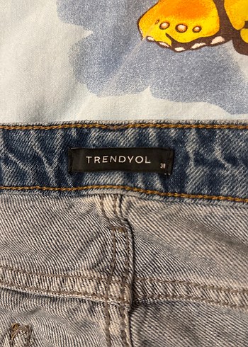 Kadın Mavi Rahat Kesim Midi Denim Jean - Görsel 6